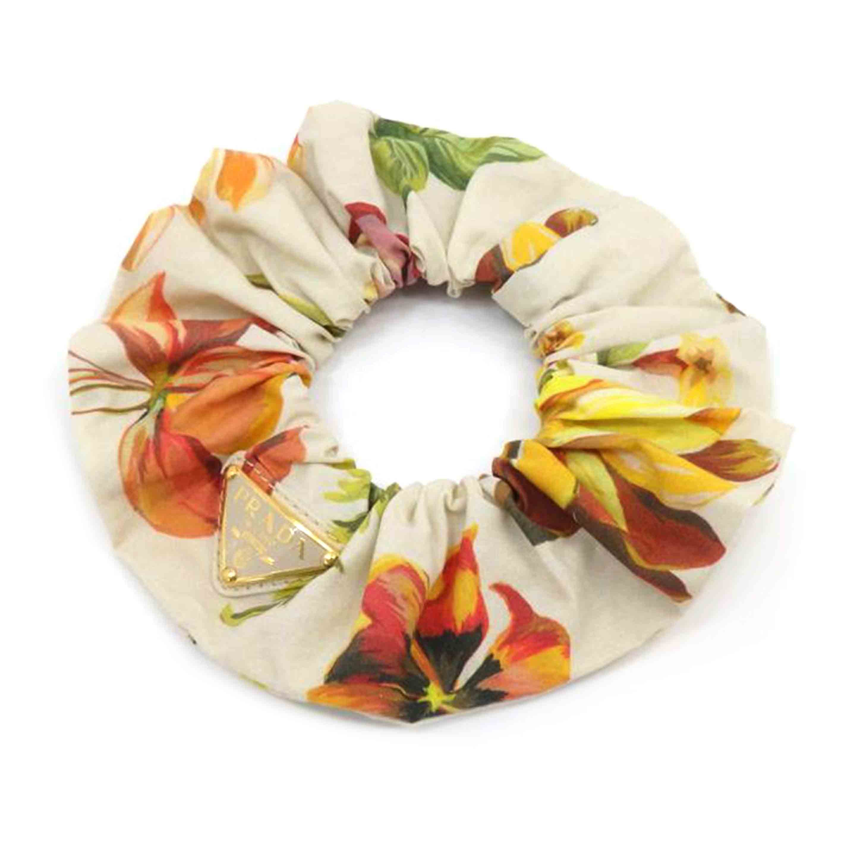 PRADA プラダ/プリントファブリックシュシュ/サンドベージュ/1IF012//Aランク/77