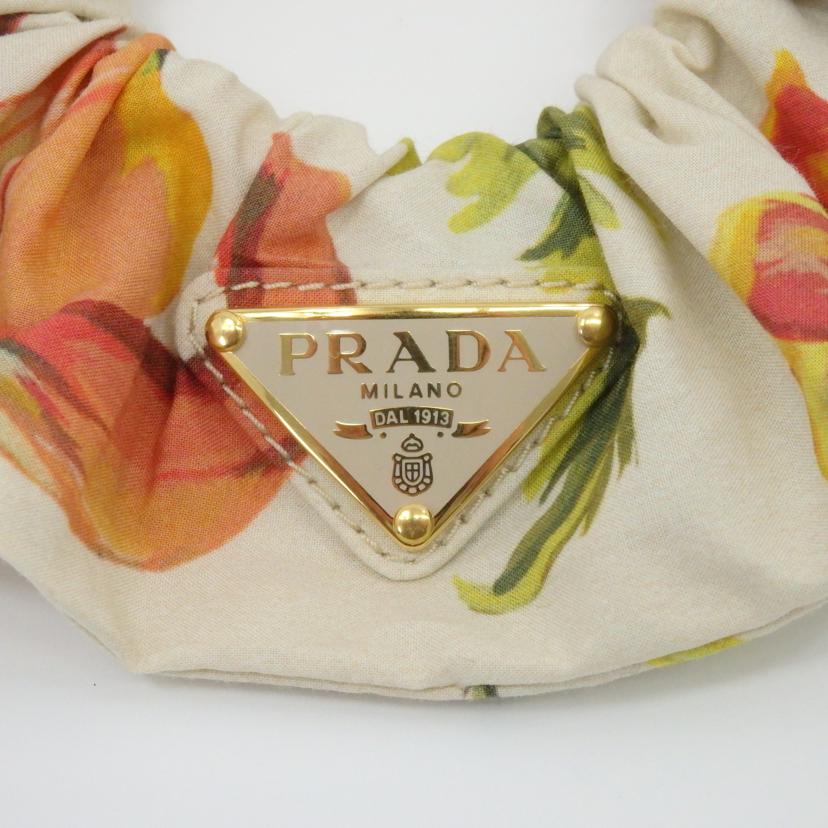 PRADA プラダ/プリントファブリックシュシュ/サンドベージュ/1IF012//Aランク/77