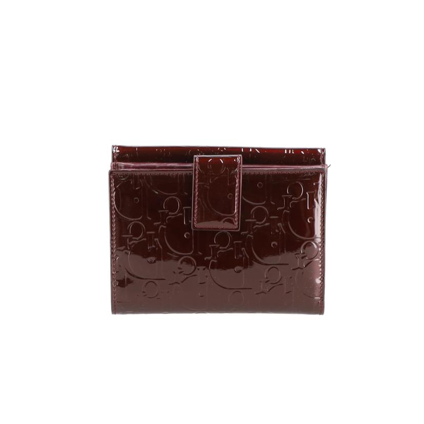 Dior ディオール/エナメルレザー/トロッター柄三つ折り財布/ワインレッド//02-*******/ABランク/18