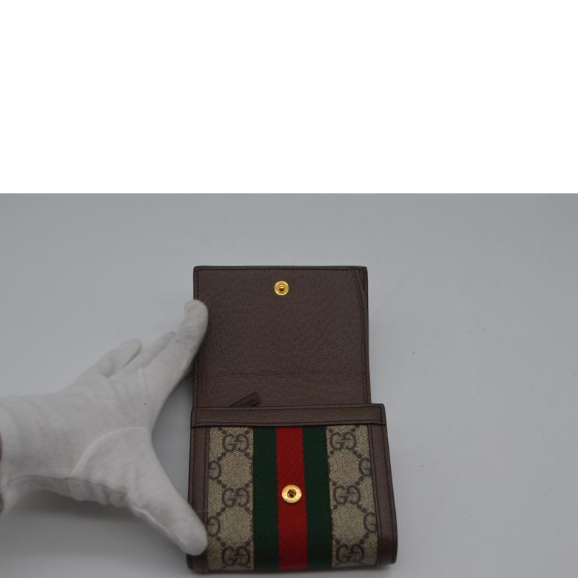 GUCCI グッチ/オフディアGGスプリームコンパクトレザーウォレット/598662//218*/Aランク/89