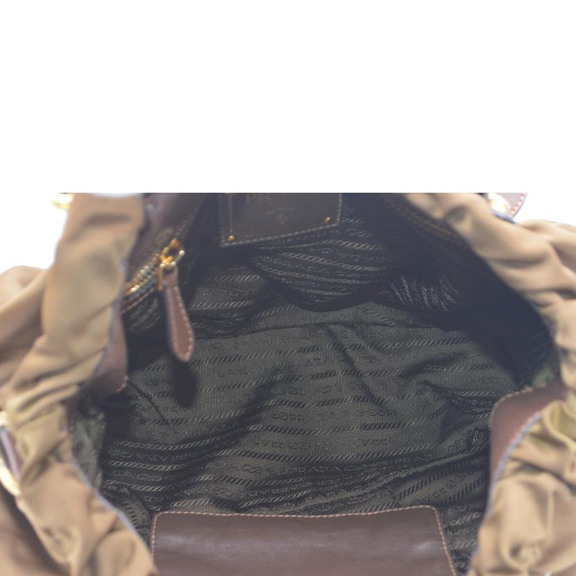 PRADA プラダ/ジャガードナイロン2wayレザーハンド/カーキ/BR4259//207/Bランク/89