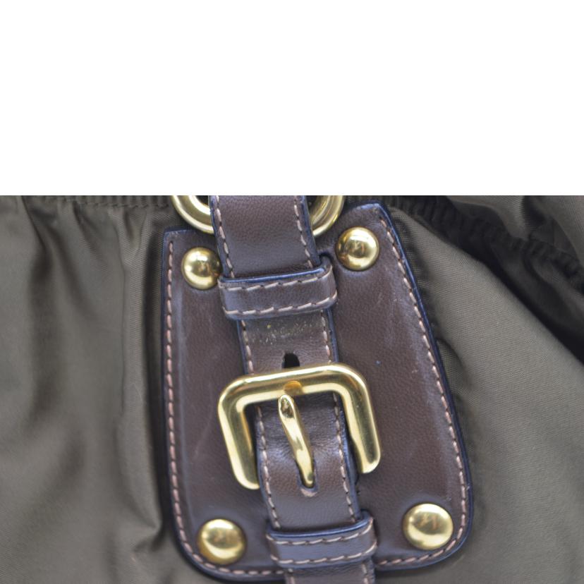 PRADA プラダ/ジャガードナイロン2wayレザーハンド/カーキ/BR4259//207/Bランク/89
