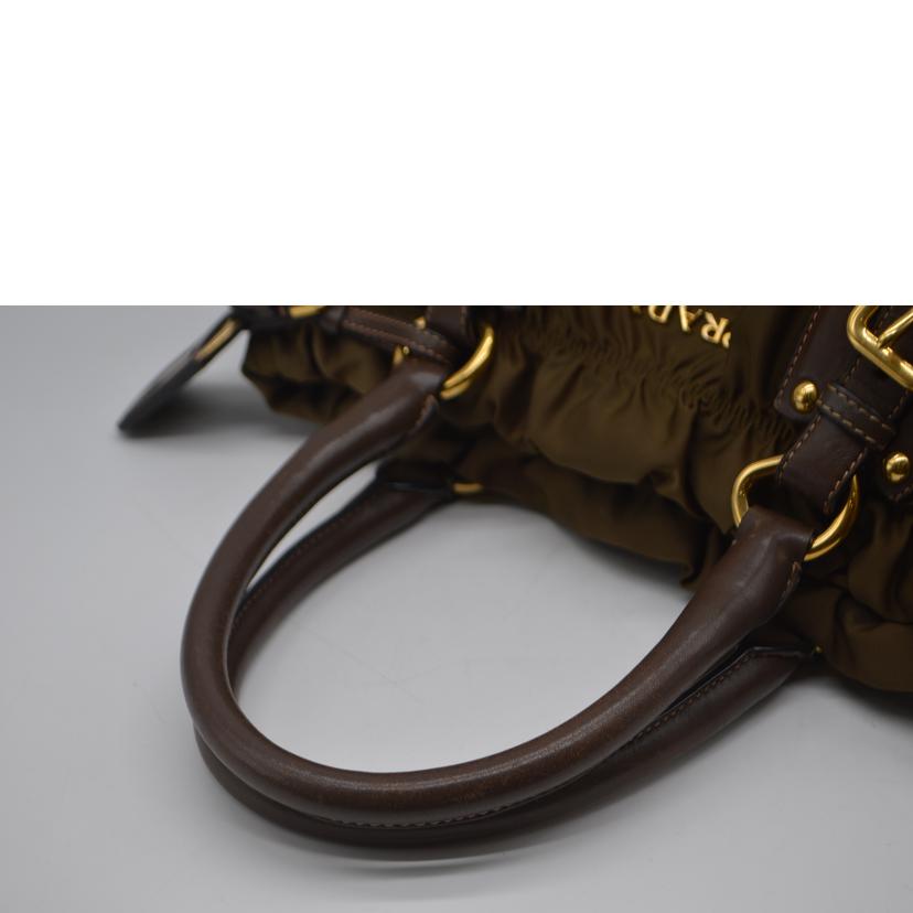 PRADA プラダ/ジャガードナイロン2wayレザーハンド/カーキ/BR4259//207/Bランク/89