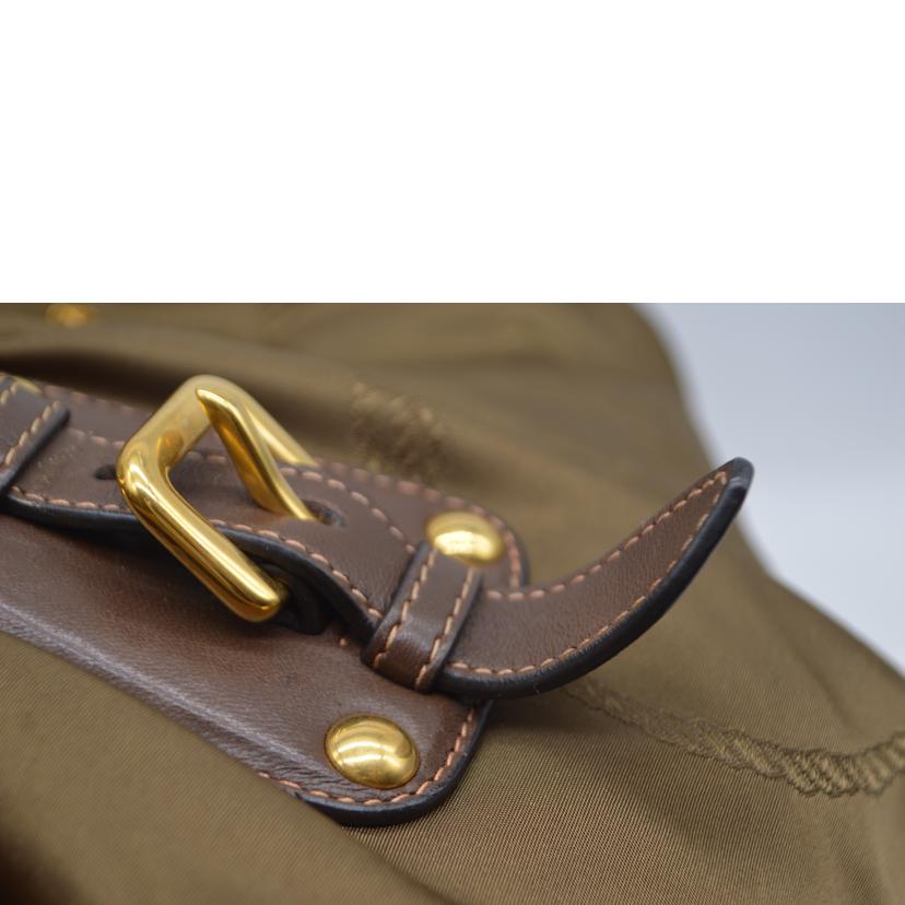 PRADA プラダ/ジャガードナイロン2wayレザーハンド/カーキ/BR4259//207/Bランク/89