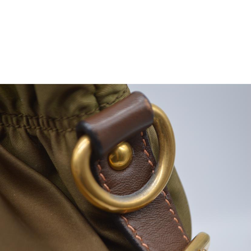 PRADA プラダ/ジャガードナイロン2wayレザーハンド/カーキ/BR4259//207/Bランク/89