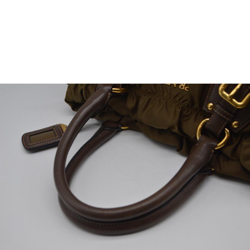 PRADA プラダ/ジャガードナイロン2wayレザーハンド/カーキ/BR4259//207/Bランク/89