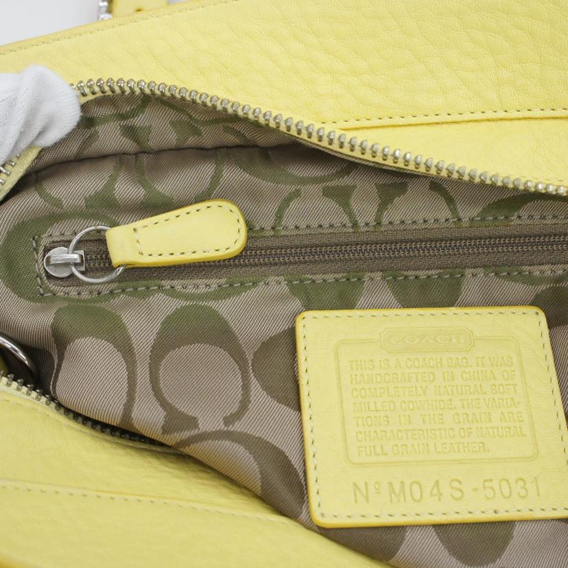 COACH コーチ/ペブルドレザーハンドバッグ/イエロー/5031//M04*/ABランク/18