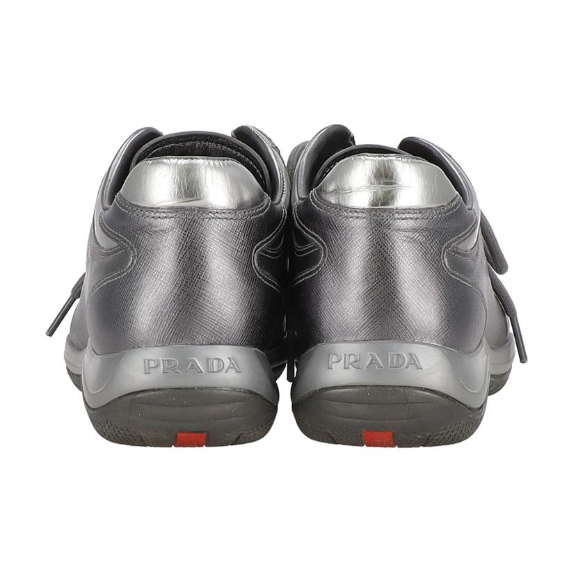 PRADA プラダ/レザースニーカー/メタリックグレー/3E4897//38 1/2/ABランク/18