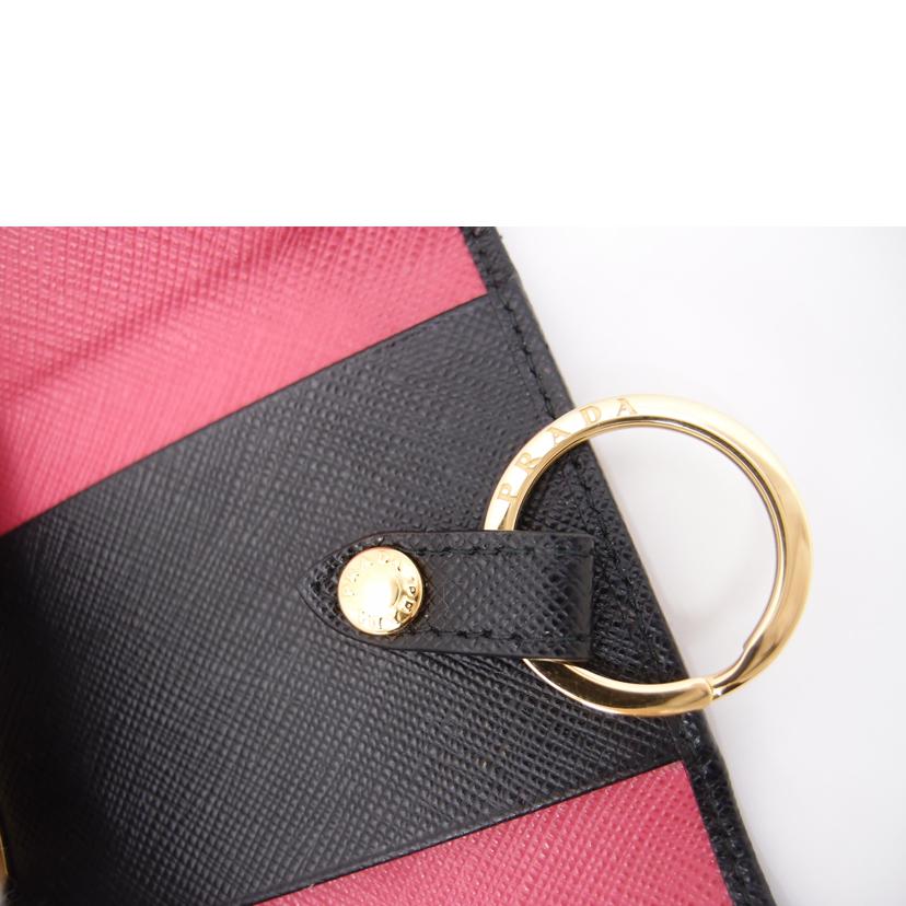 PRADA プラダ/キーリング付き4連キーケース/ブラック/1PG004//181*/Aランク/69