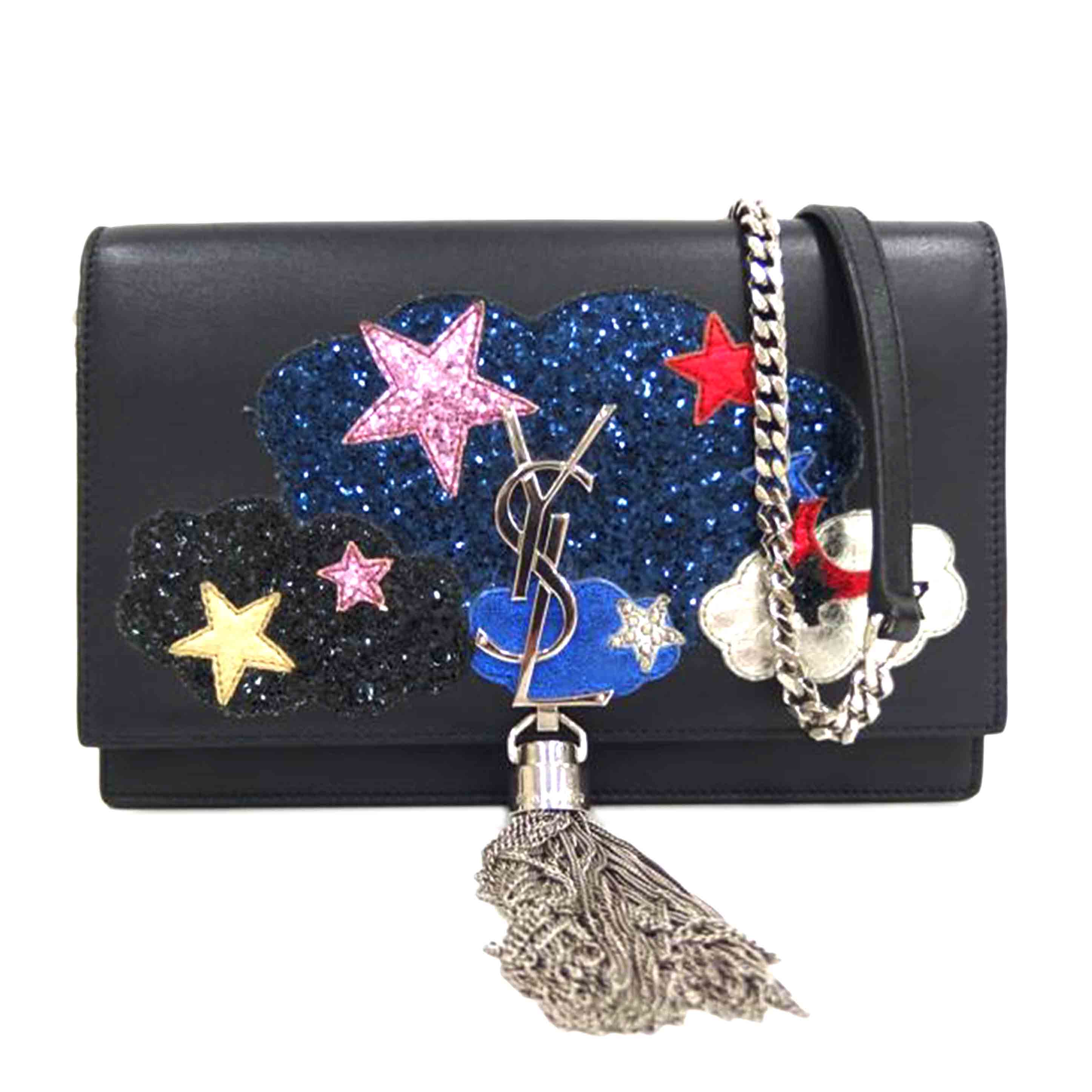 YSL サンローラン/フリンジチェーンウォレット//ABランク/82