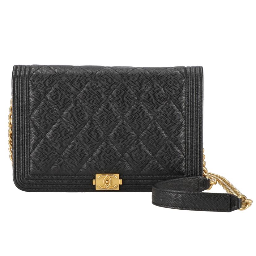 CHANEL シャネル/ボーイシャネルチェーンウォレット/キャビアスキン/ゴールド金具//T7J*****/Aランク/75