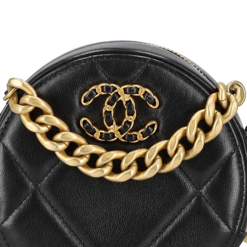 CHANEL シャネル/マトラッセチェーンラウンドポーチ/ラムスキンGD金具//310*****/Aランク/75