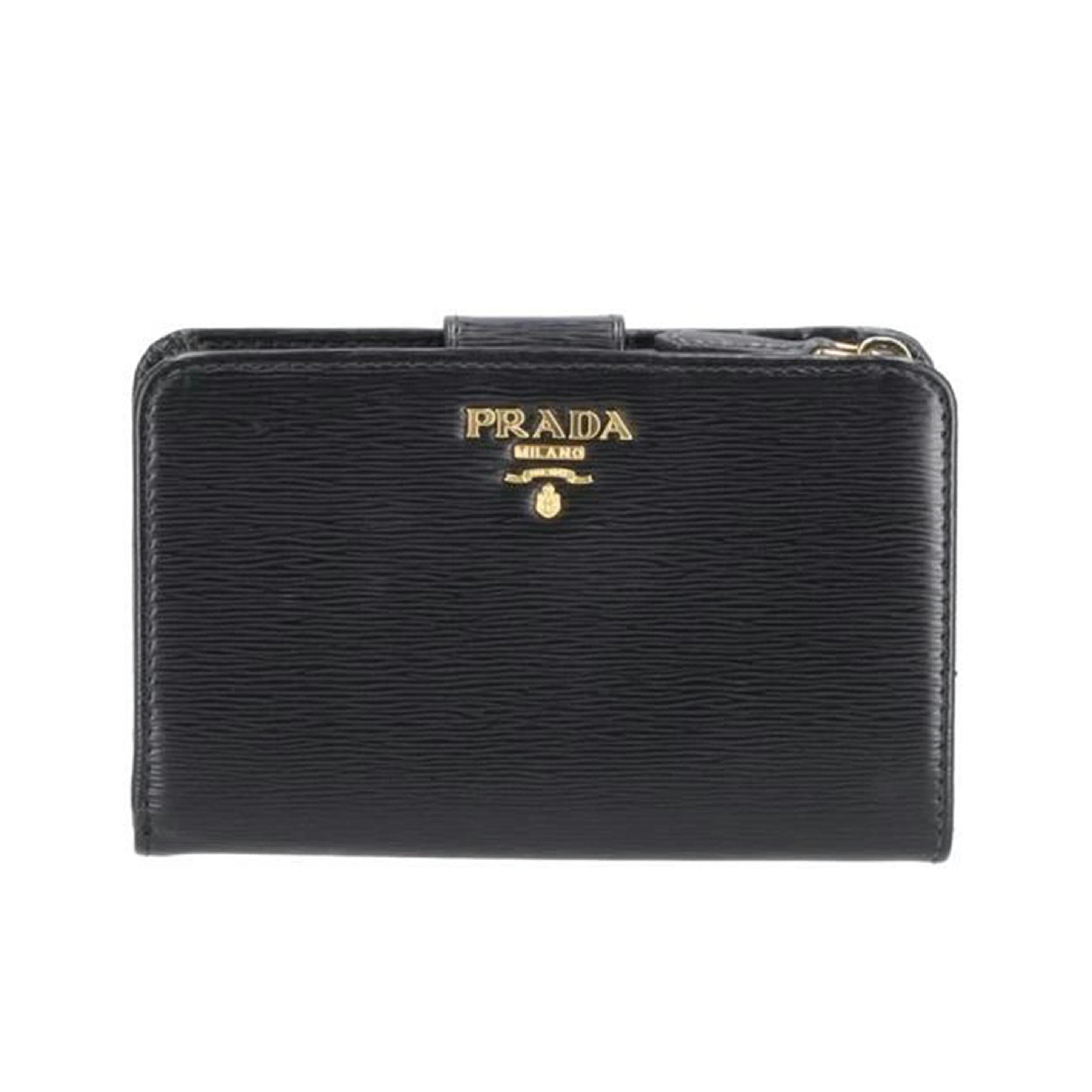 PRADA プラダ/サフィアーノ/ラウンドファスナーコンパクトウォレット/ブラック//236/ABランク/18