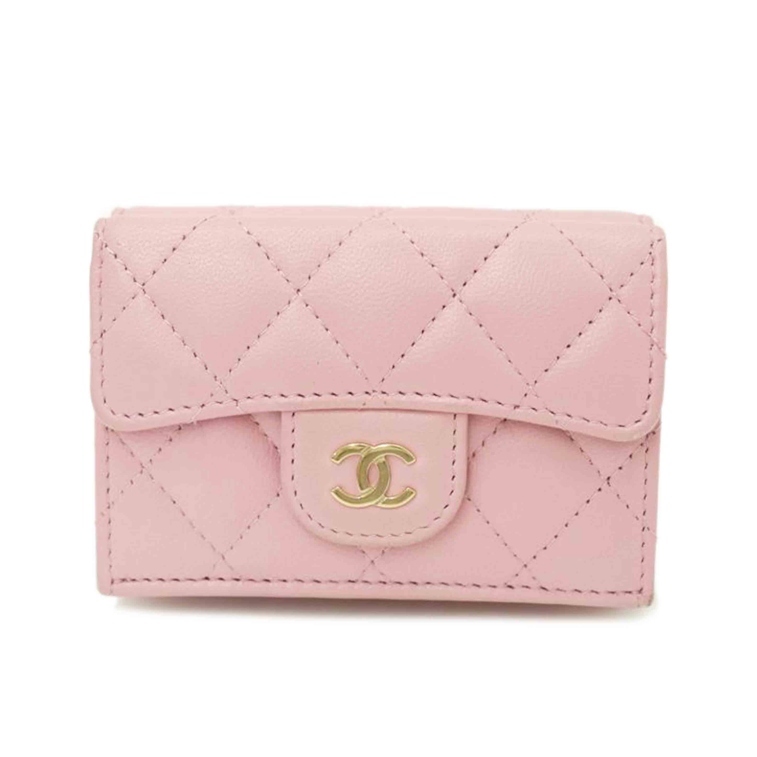 CHANEL/コンパクト財布/ラムスキン/ピンク/A84401//320*****/Aランク/69
