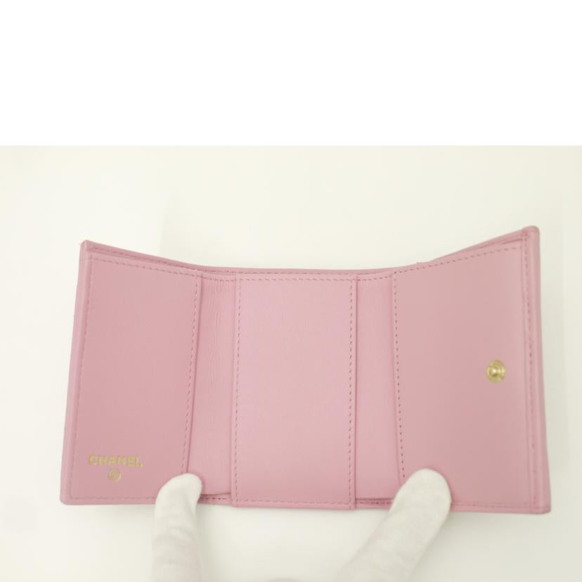 CHANEL/コンパクト財布/ラムスキン/ピンク/A84401//320*****/Aランク/69