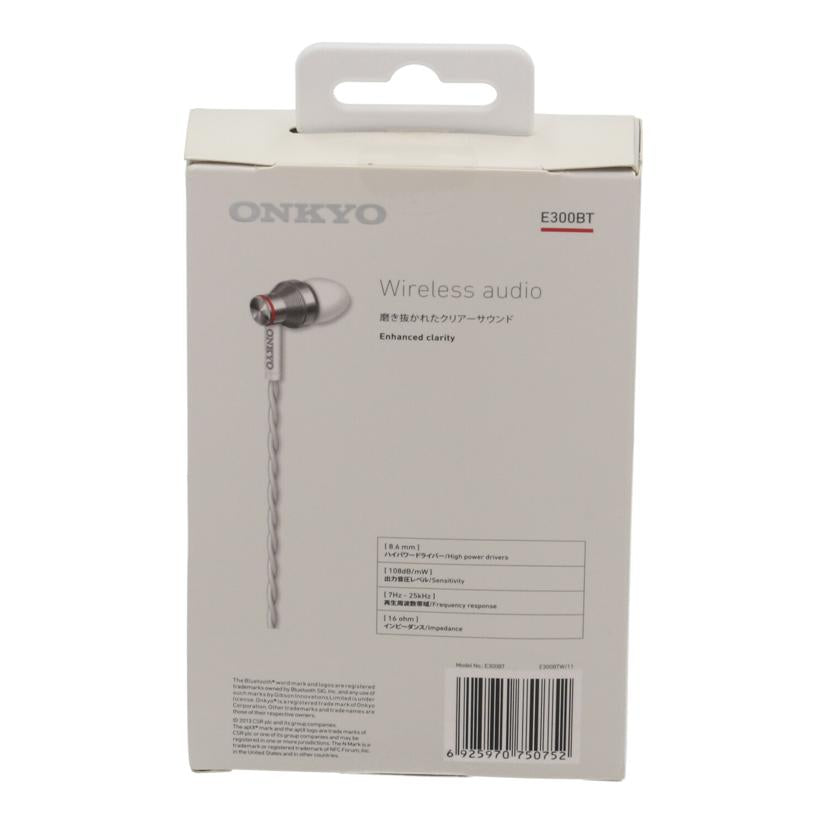 ONKYO オンキヨー /ワイヤレスイヤホン/E300BT//-/Sランク/81