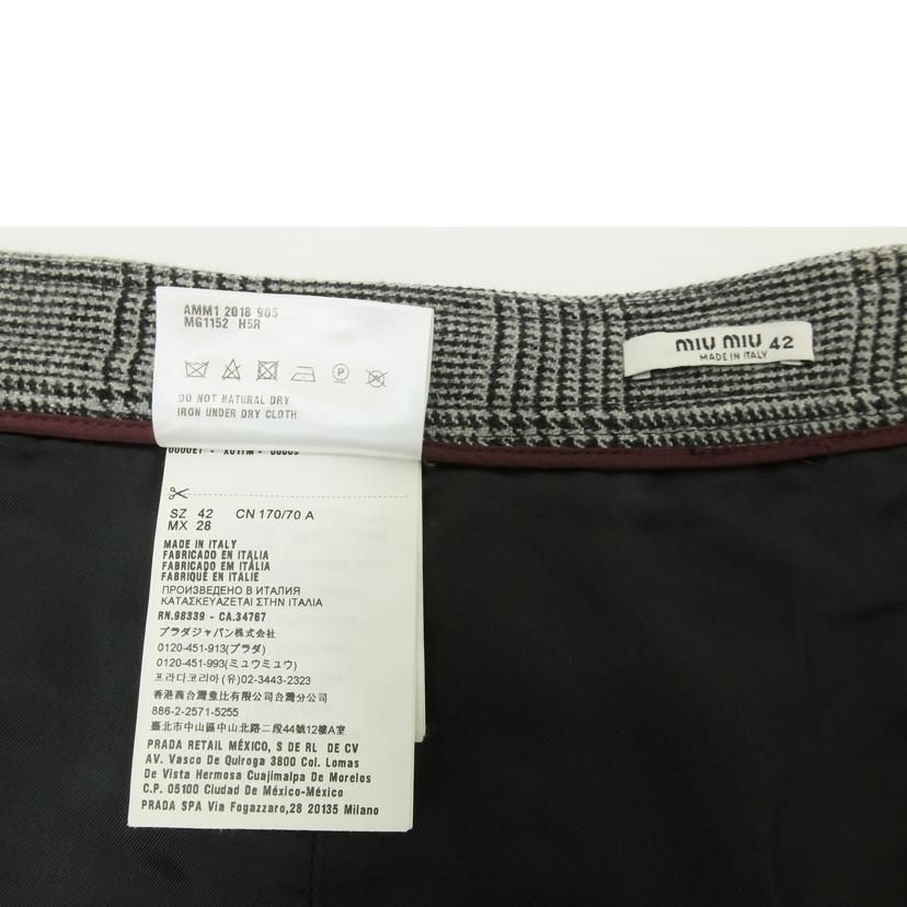 MIUMIU ミュウミュウ/千鳥柄ウールスカート/サイズ42//Bランク/88