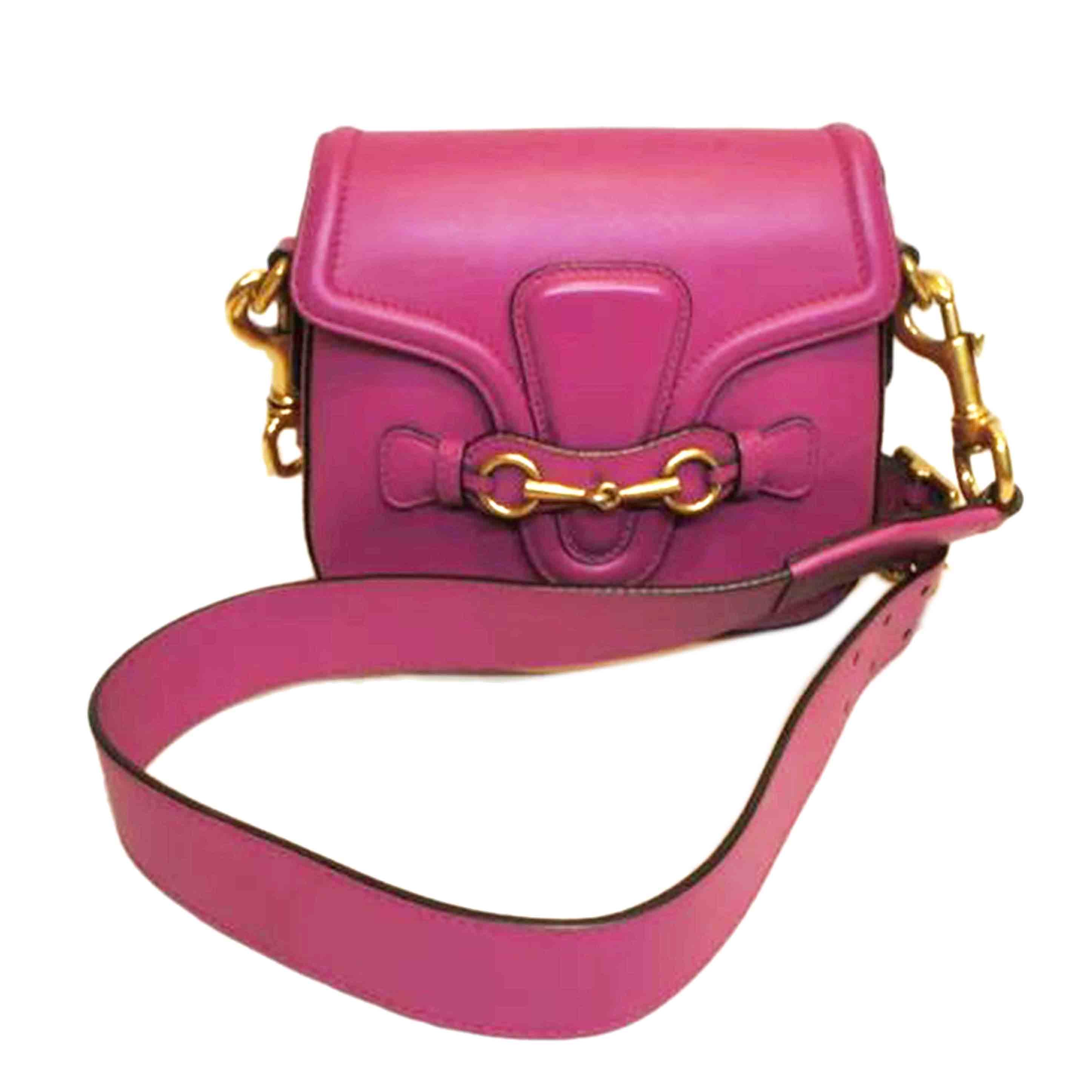 GUCCI グッチ/レザーホースビットショルダーピンク/380574//493***/ABランク/92