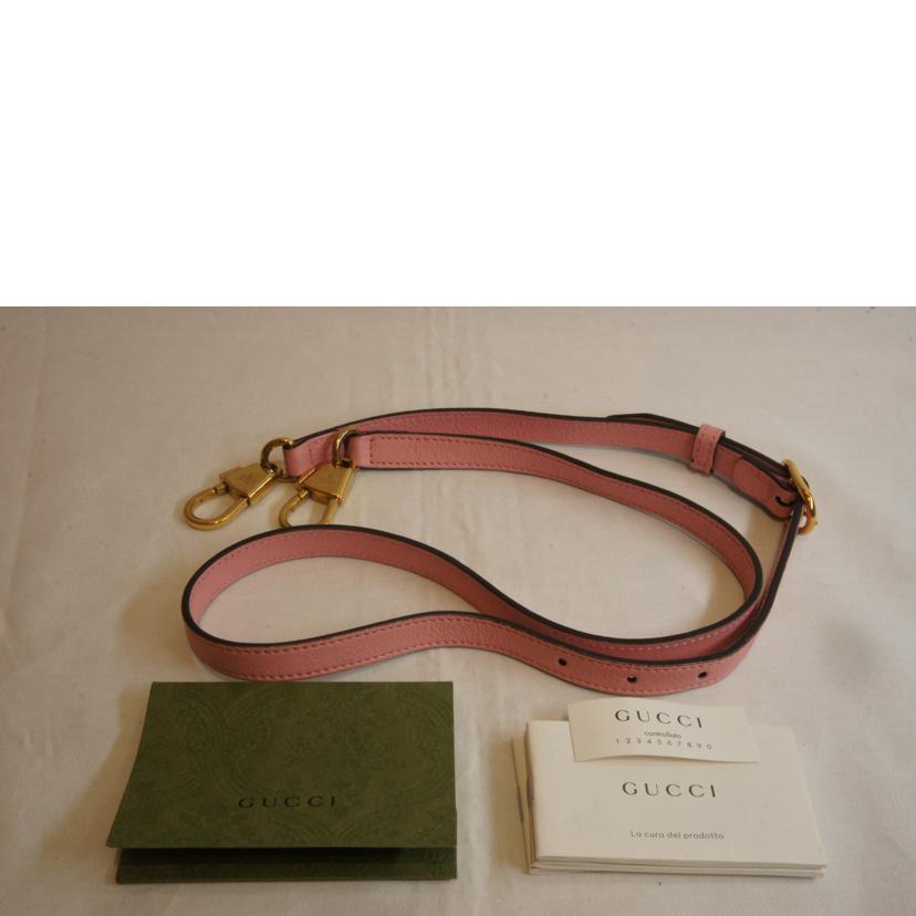 GUCCI グッチ/ダイアナミニレザーハンドバンブーハンドルGGマーモントピンク/655661//320***/SAランク/92