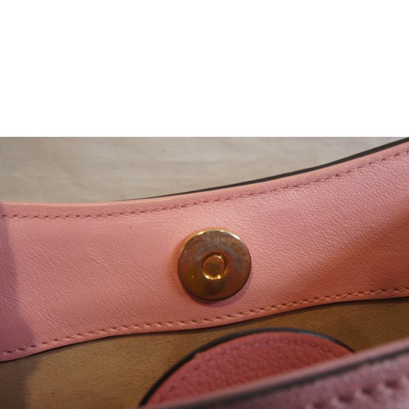 GUCCI グッチ/ダイアナミニレザーハンドバンブーハンドルGGマーモントピンク/655661//320***/SAランク/92