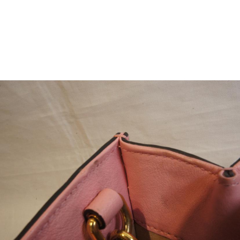 GUCCI グッチ/ダイアナミニレザーハンドバンブーハンドルGGマーモントピンク/655661//320***/SAランク/92