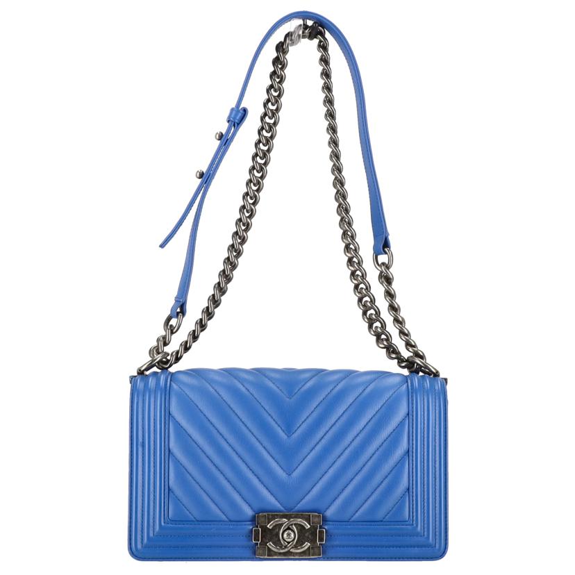 CHANEL シャネル/ボーイシャネルチェーンショルダー/ブルーSV金具//225****/Aランク/75
