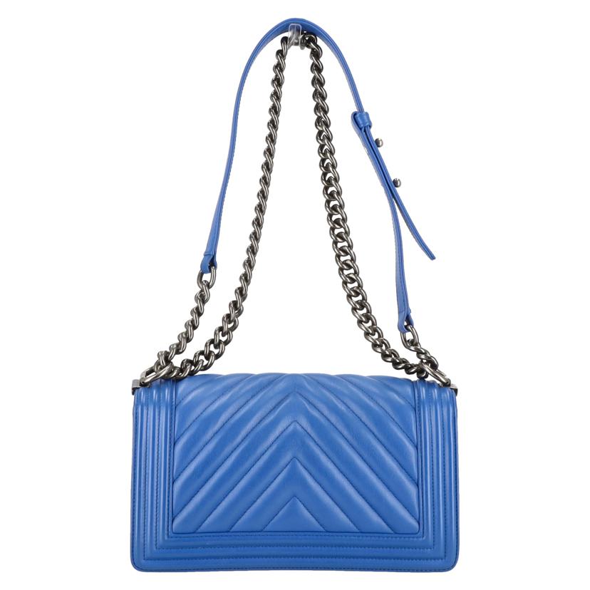 CHANEL シャネル/ボーイシャネルチェーンショルダー/ブルーSV金具//225****/Aランク/75