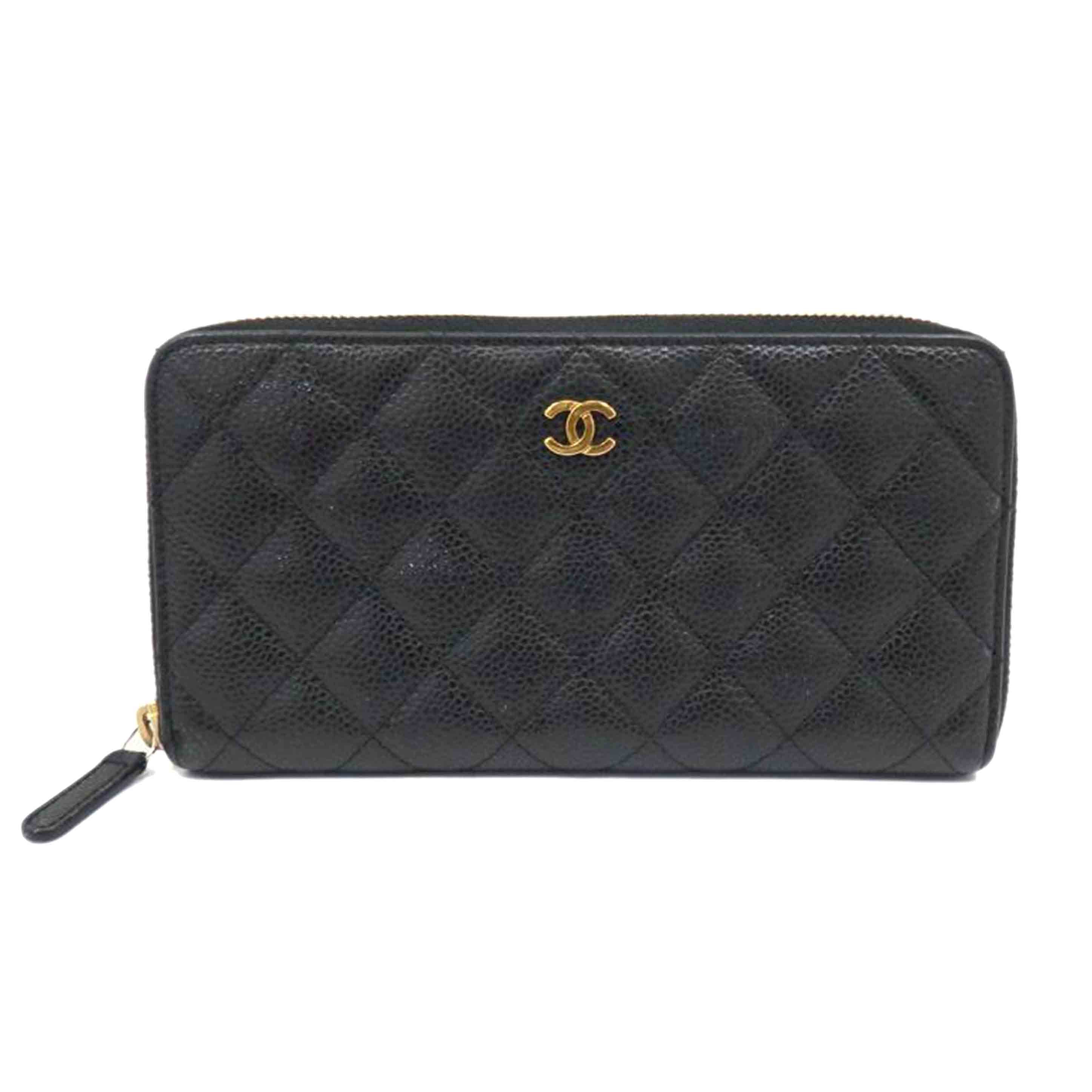 CHANEL シャネル/マトラッセキャビアスキンラウンドファスナー長財布/A50097//248*****/ABランク/77