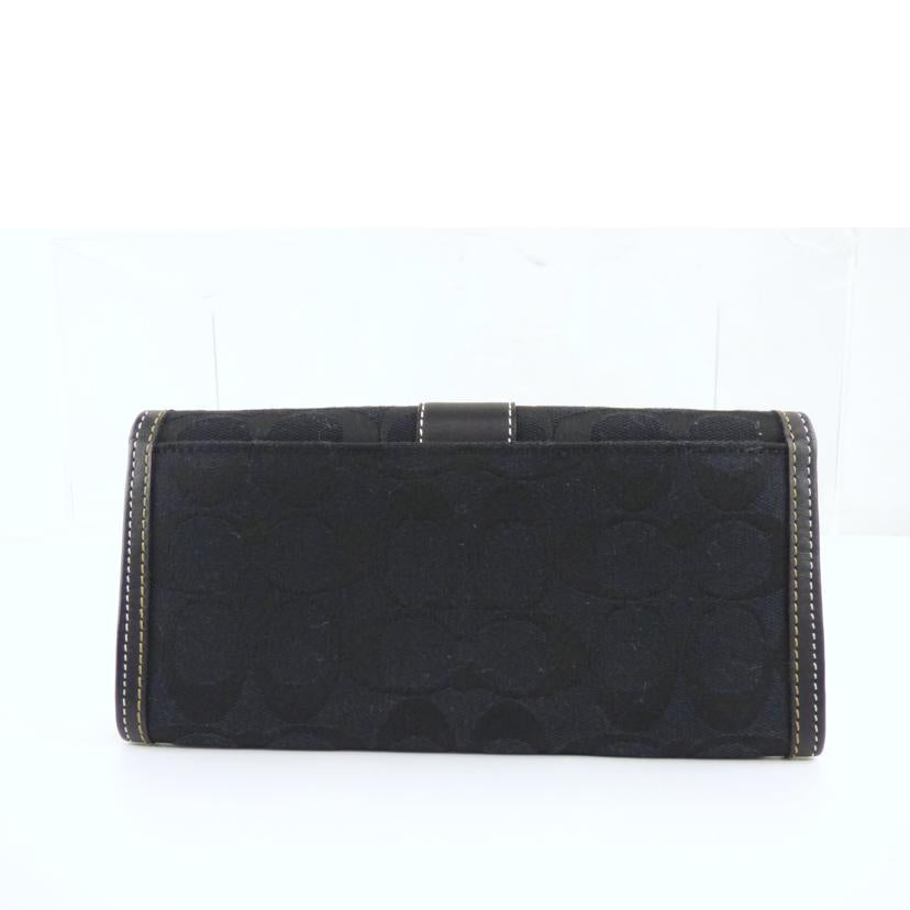 COACH コーチ/シグネチャー/ファスナー長財布/ブラック//Aランク/64
