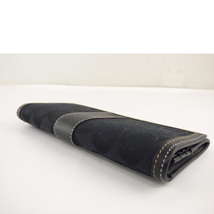 COACH コーチ/シグネチャー/ファスナー長財布/ブラック//Aランク/64