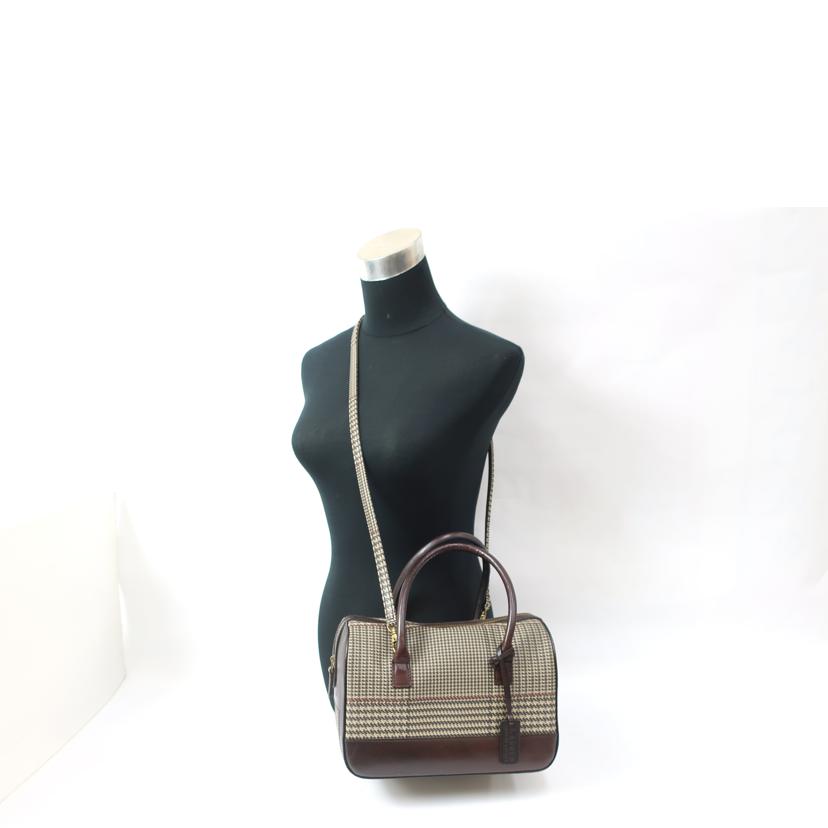 RALPH LAUREN ラルフローレン/2WAYバッグ ミニボストン ブラウン チェック//ABランク/65