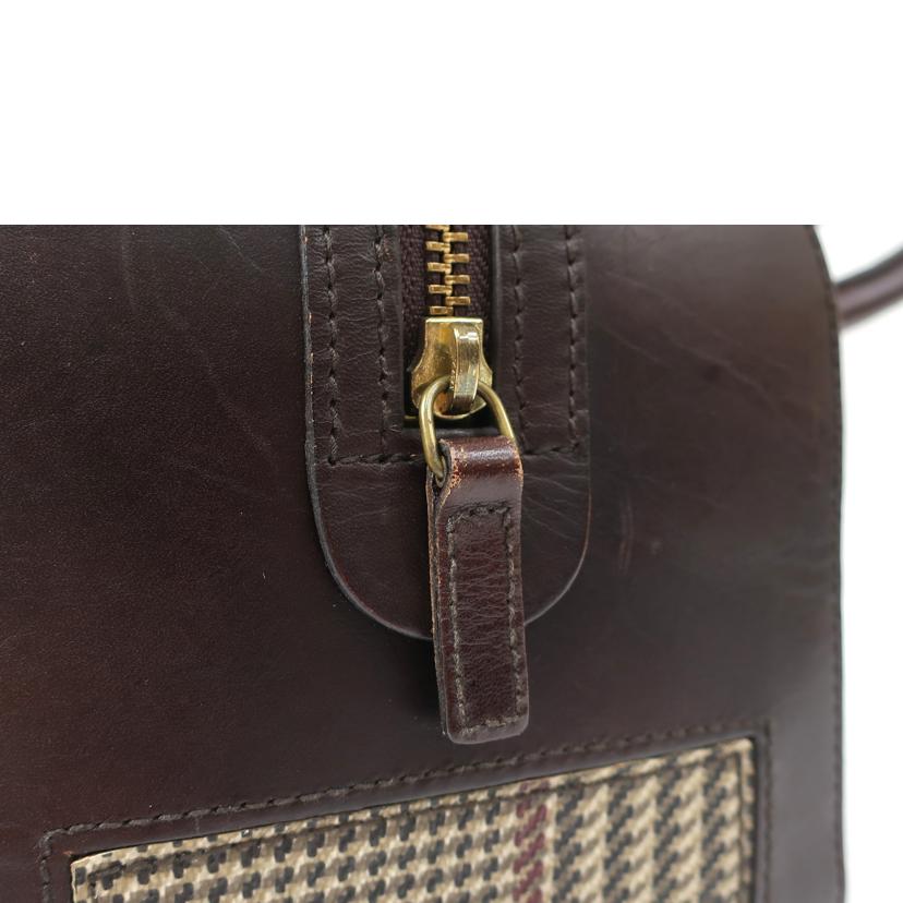 RALPH LAUREN ラルフローレン/2WAYバッグ ミニボストン ブラウン チェック//ABランク/65