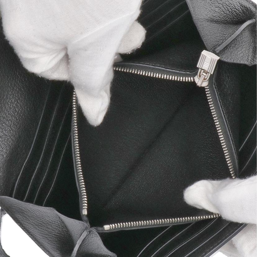 HERMES/ケリーウォレット シルバー金具/シェーブル/ノワール//□O/ABランク/67