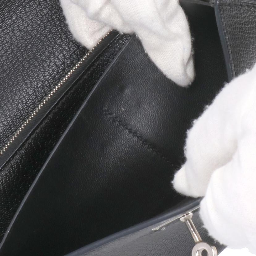 HERMES/ケリーウォレット シルバー金具/シェーブル/ノワール//□O/ABランク/67