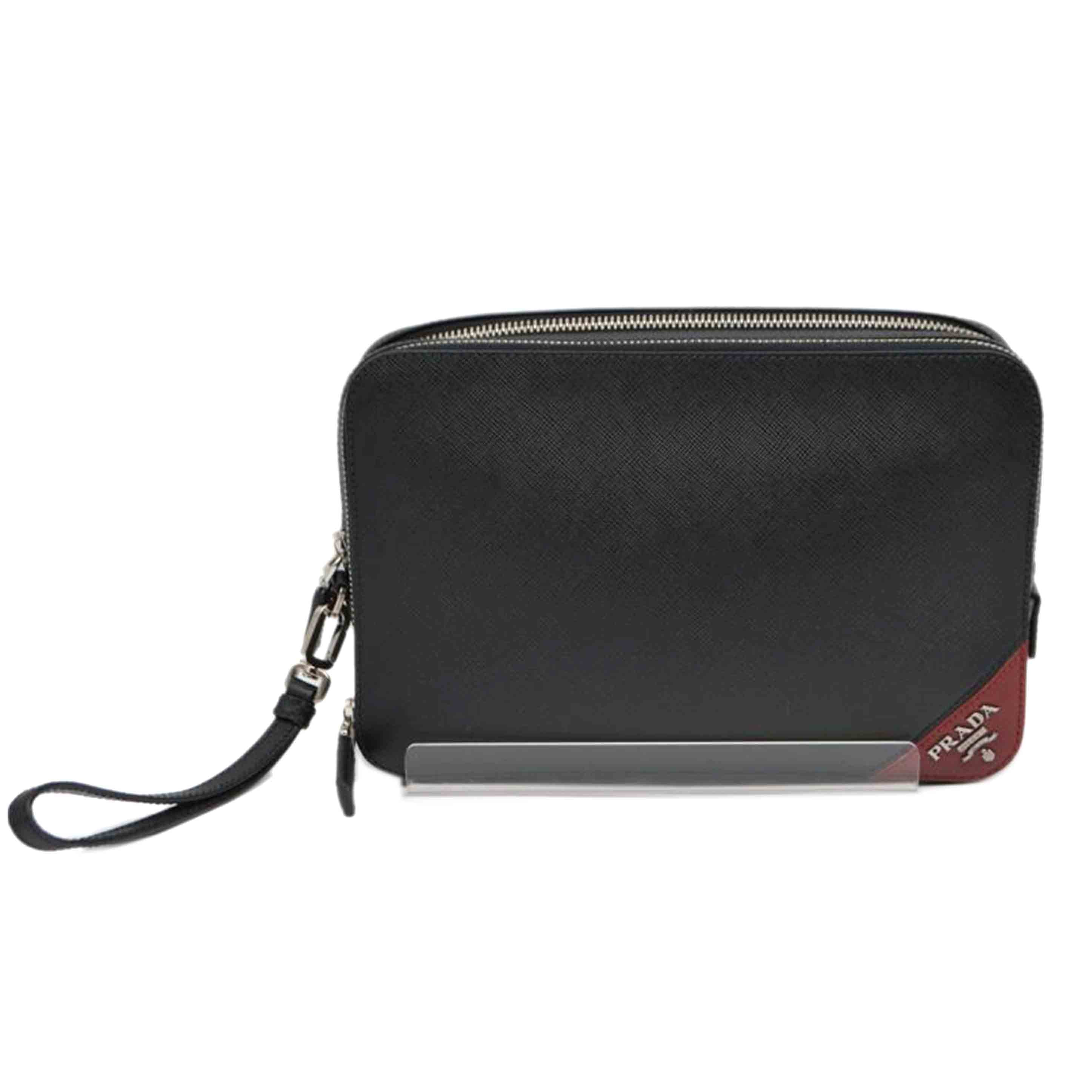 PRADA プラダ/サフィアーノトラベルレザーセカンド/ネロルビノ/2VF052//56 */Aランク/89