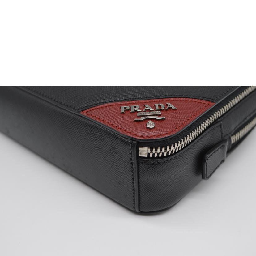 PRADA プラダ/サフィアーノトラベルレザーセカンド/ネロルビノ/2VF052//56 */Aランク/89