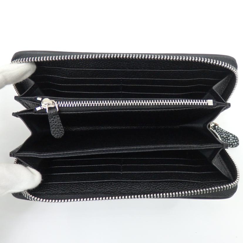 エイ革ラウンドファスナー長財布//Aランク/77