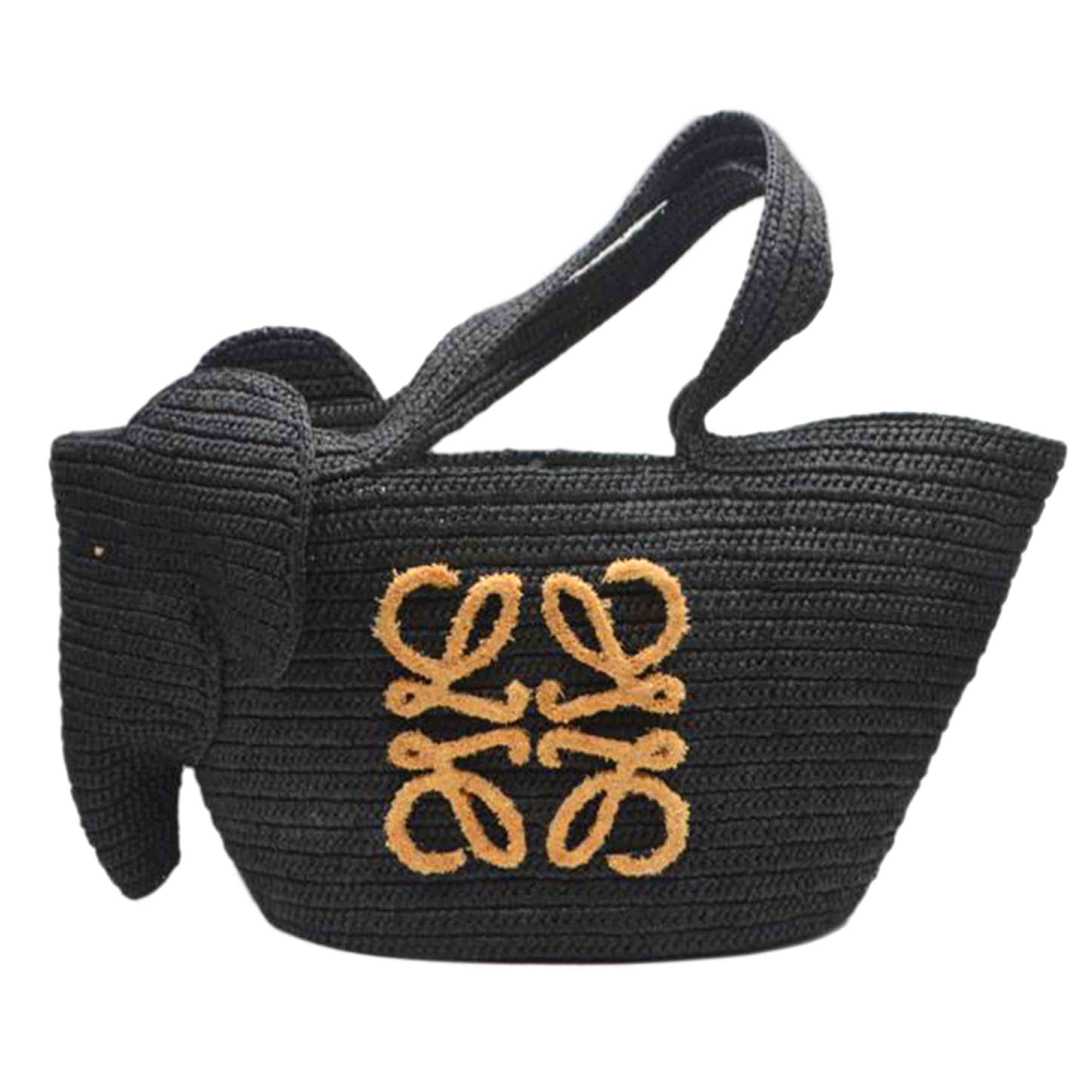 LOEWE ロエベ/エレファントバスケットトートバッグ/ラフィアブラック/A223T21X05 1100//412***/Aランク/89