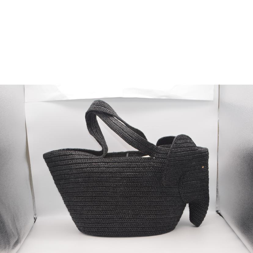 LOEWE ロエベ/エレファントバスケットトートバッグ/ラフィアブラック/A223T21X05 1100//412***/Aランク/89
