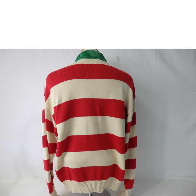 GUCCI グッチ/インターロッキングG/長袖ニット/ストライプ/赤×緑/CA37394/CA14517//Aランク/84