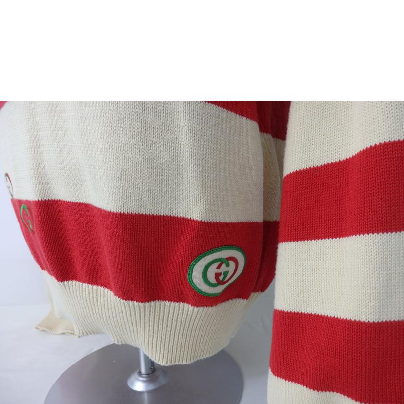 GUCCI グッチ/インターロッキングG/長袖ニット/ストライプ/赤×緑/CA37394/CA14517//Aランク/84
