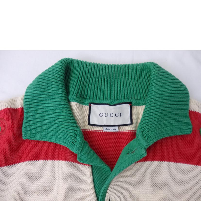 GUCCI グッチ/インターロッキングG/長袖ニット/ストライプ/赤×緑/CA37394/CA14517//Aランク/84