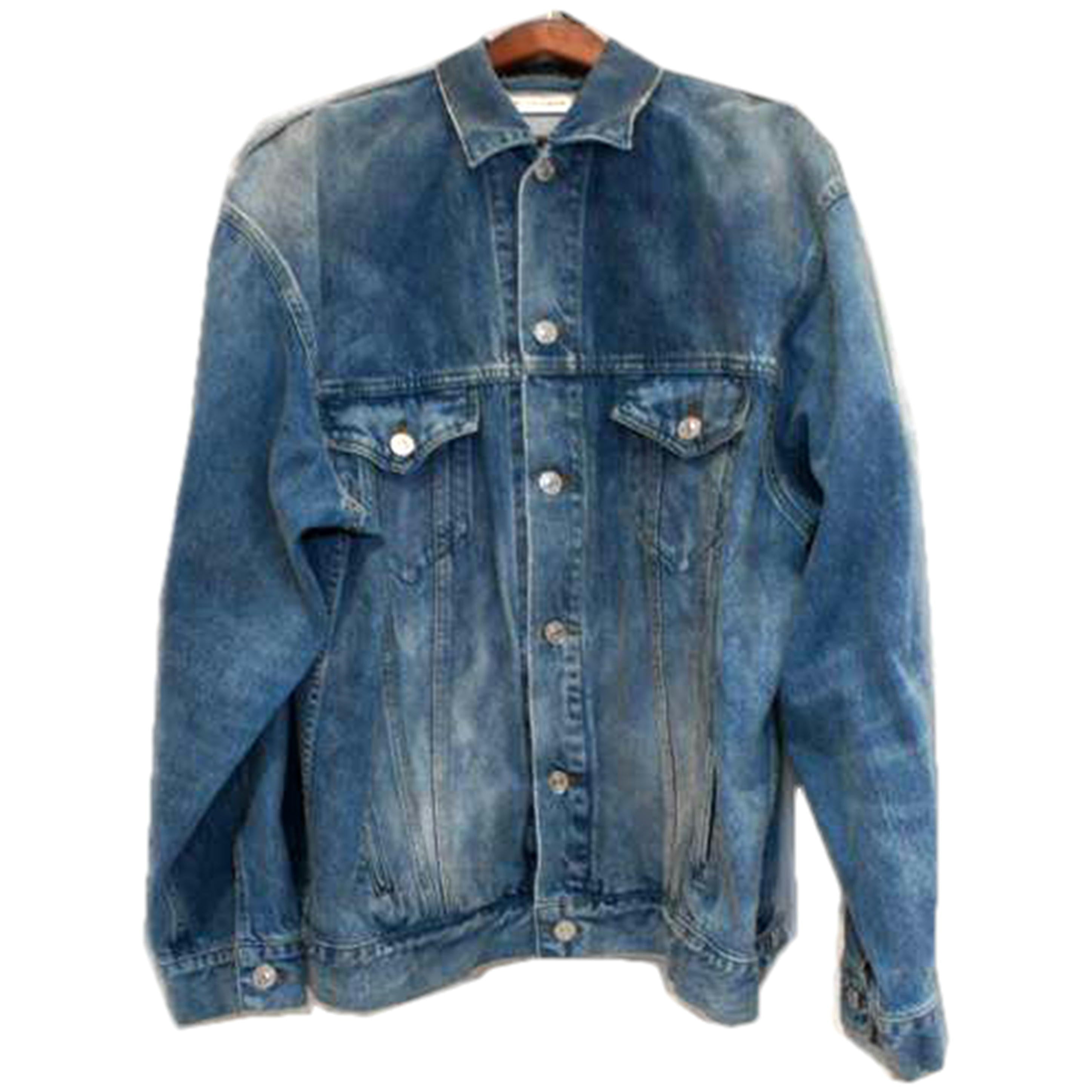 BALENCIAGA/BBロゴスプレーグラフィックデニムジャケット2021AW//ABランク/92