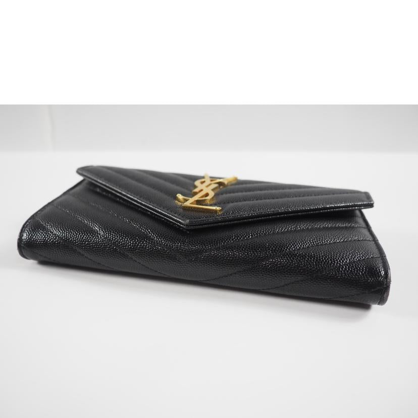 SAINTLAUREN サンローラン/二つ折り長財布/モノグラム ラージフラップ/GUE372264・0910//Bランク/79