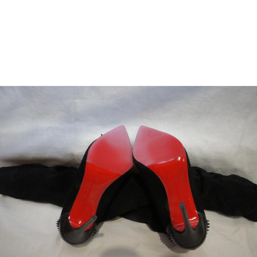 C.Louboutin ルブタン/スタッズニットニーハイブーツピンヒールブラック//ABランク/92