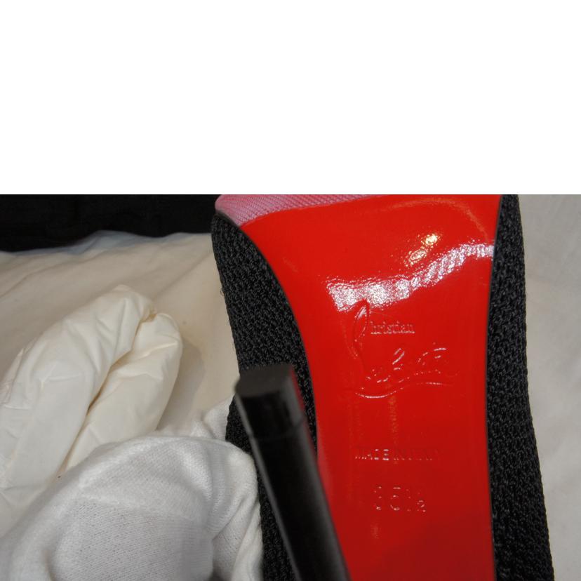 C.Louboutin ルブタン/スタッズニットニーハイブーツピンヒールブラック//ABランク/92