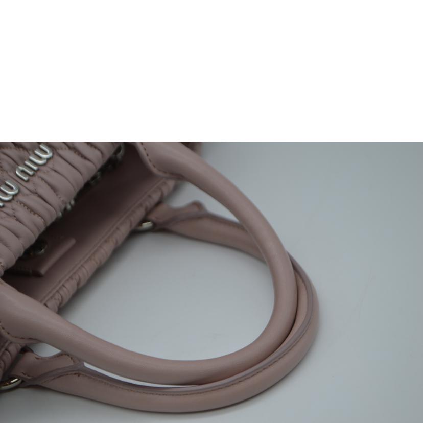 miu miu ミュウミュウ/マテラッセナッパクリスタル2wayレザーハンド/オパール/5BA067//158/Aランク/89