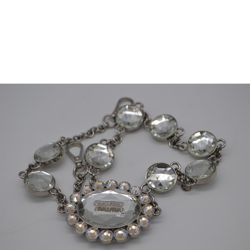 miu miu ミュウミュウ/マテラッセナッパクリスタル2wayレザーハンド/オパール/5BA067//158/Aランク/89