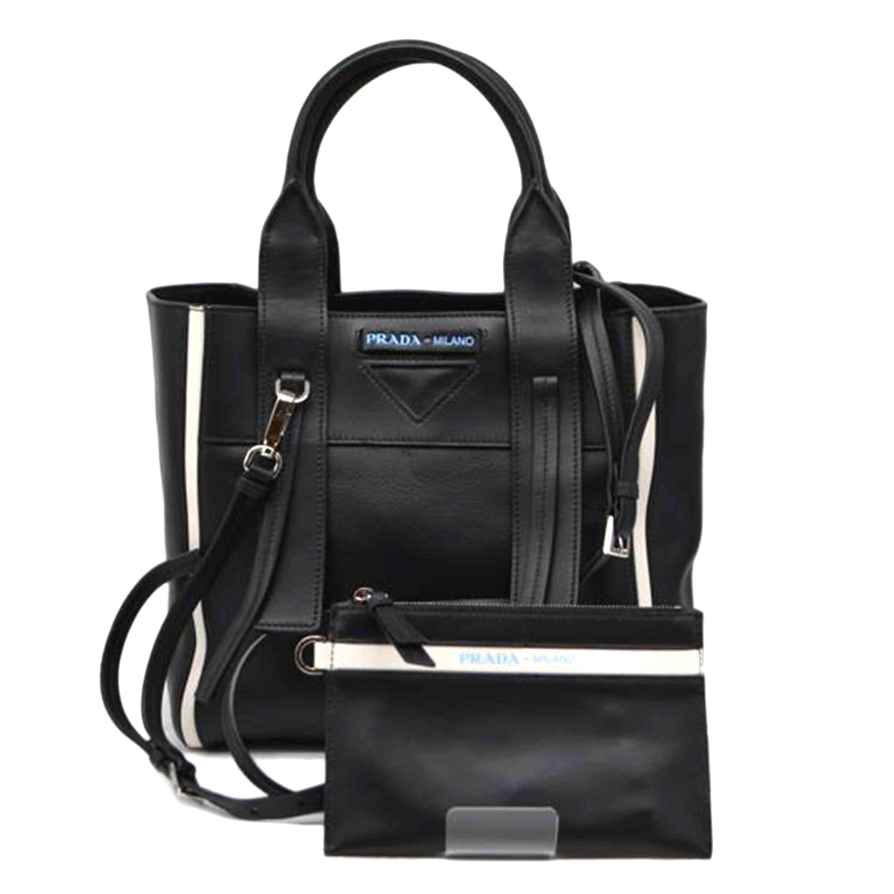 PRADA プラダ/ウーヴェルチュールミディアム2wayレザートート/ネロ/1BG233//177/Aランク/89