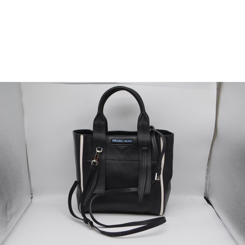PRADA プラダ/ウーヴェルチュールミディアム2wayレザートート/ネロ/1BG233//177/Aランク/89